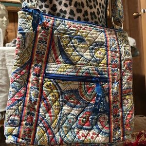 Vera Bradley Blue and Yellow Paisley Shoulder Bag